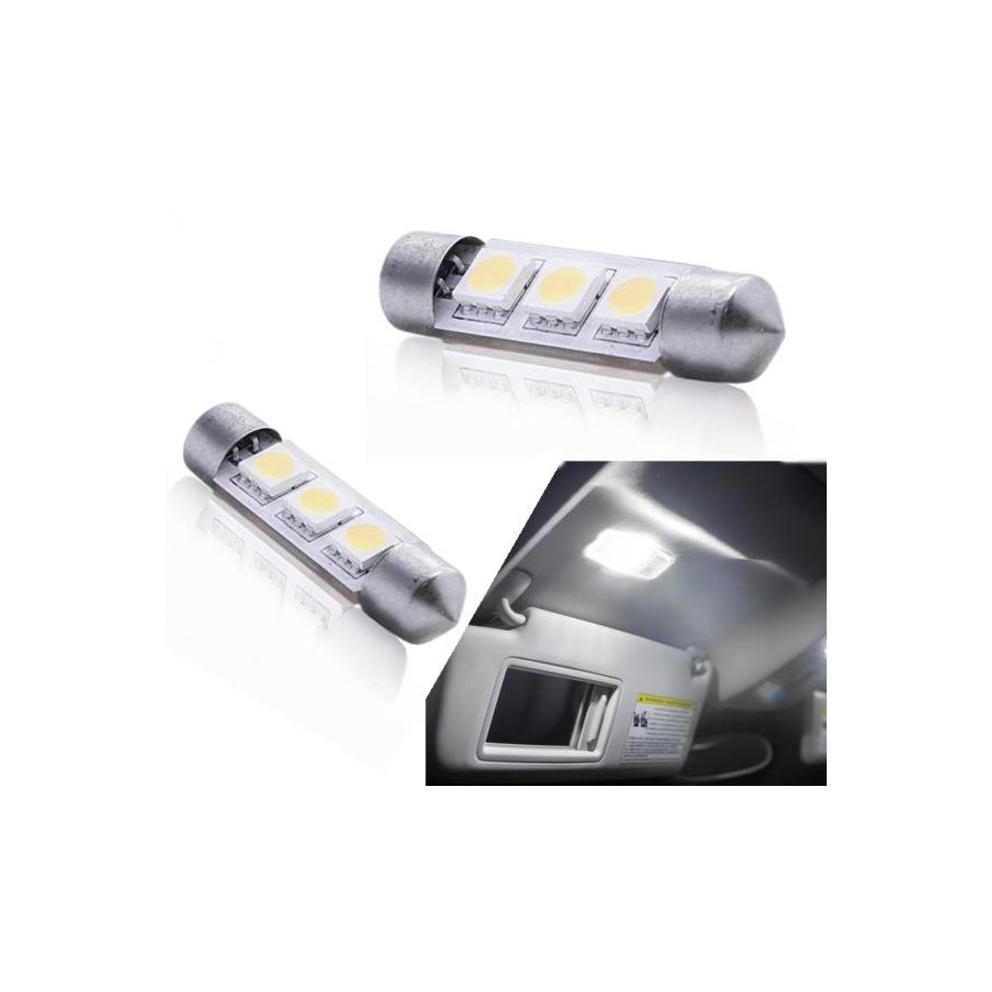 Pareja de bombillas LED canbus para matrícula festoon / c5w