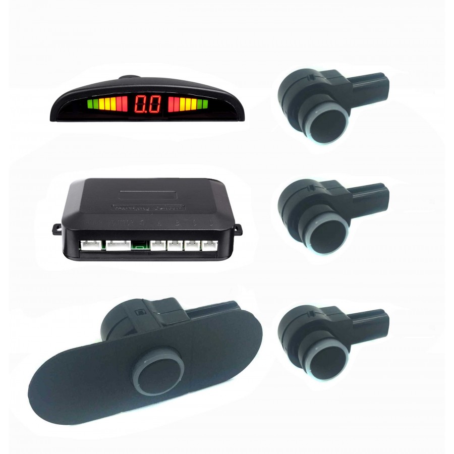 pitido 4 sensores de inversión ultrasónicos - Blanco sistema de alerta de audio Kit de sensores de estacionamiento trasero Dolphin DPS400 