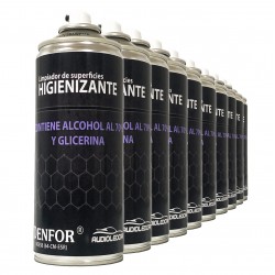 Kit 10 sprays Higienizantes auf basis alkohol, 400 ml