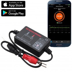 Testador de baterias usando o App móvel